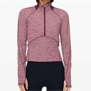 Lululemon Always Alert Maroon Quarter Zip Jacket Size 4